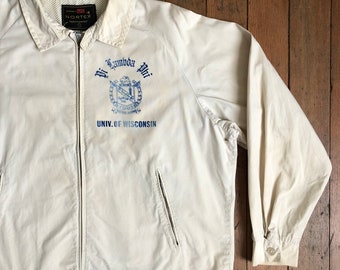 Vintage 1950s Rayon Gabardine Ricky Jacket ~ Size M to L ~ Work