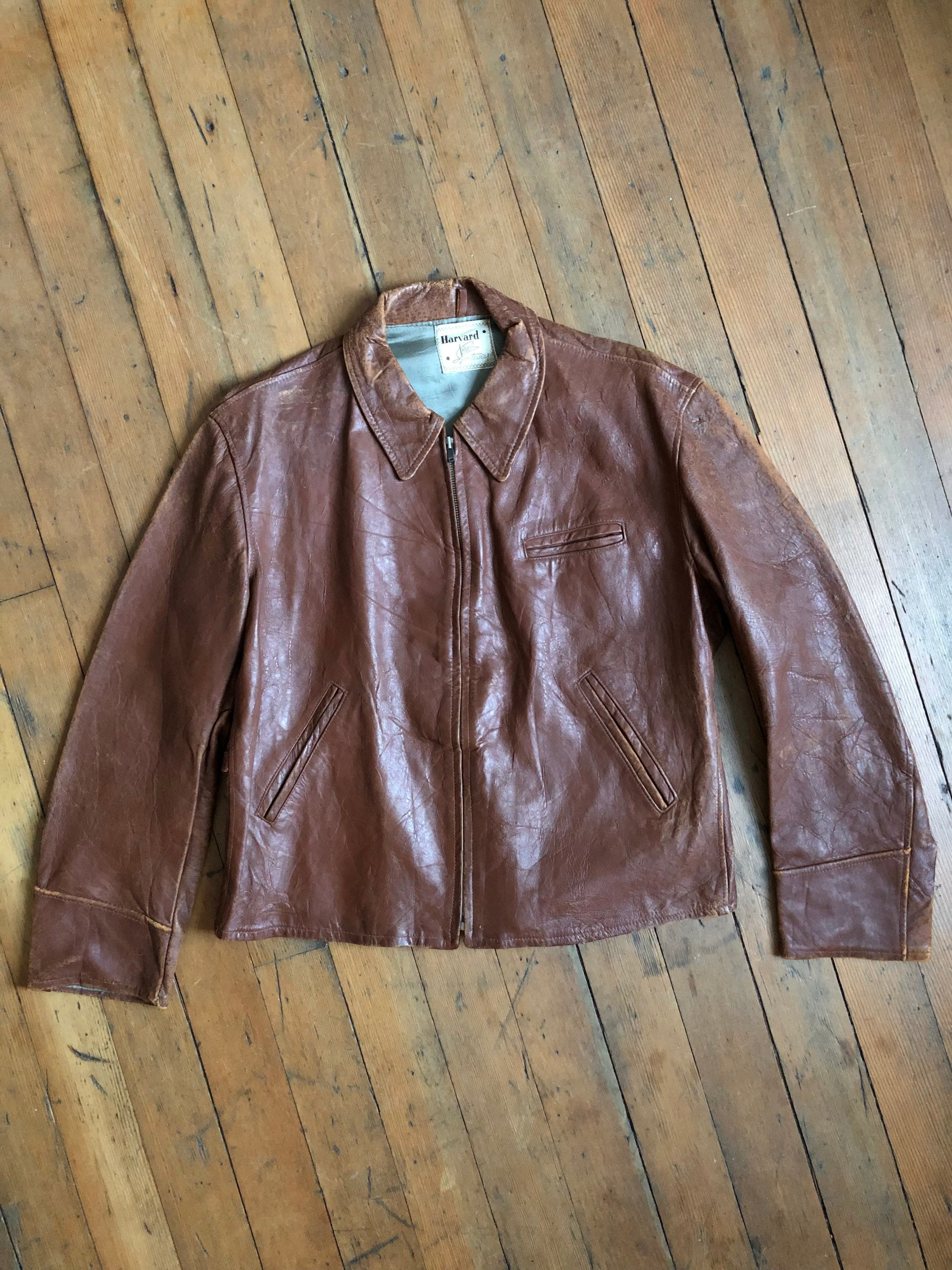 1940s Leather Jacket - Etsy