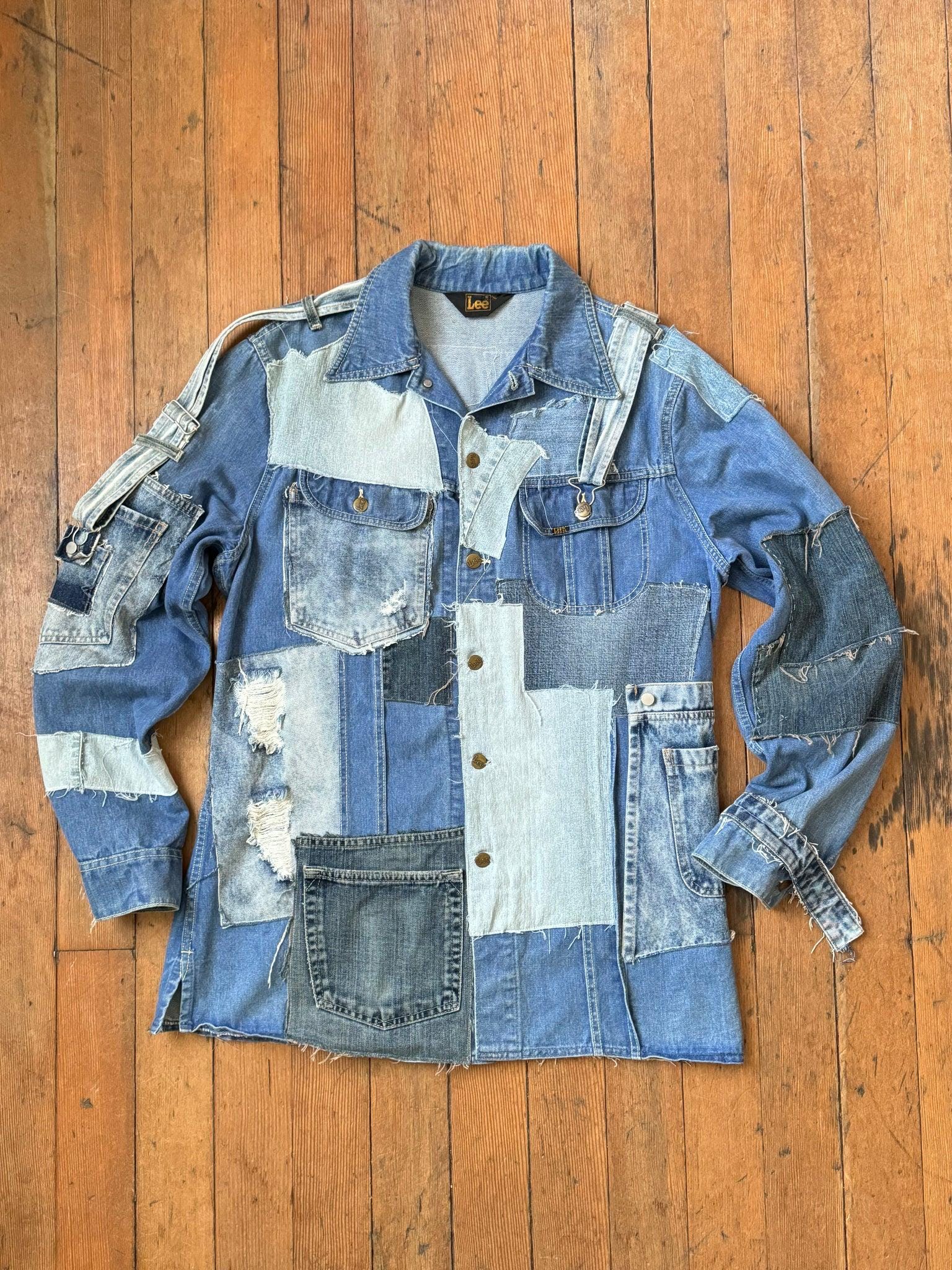 ’70s Lee DENIM PATCHWORK JKT Vintage 1970s Lee Denim Patchwork Jacket - Etsy