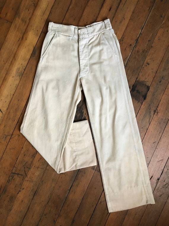 vintage 1930s cotton trousers pants - image 1