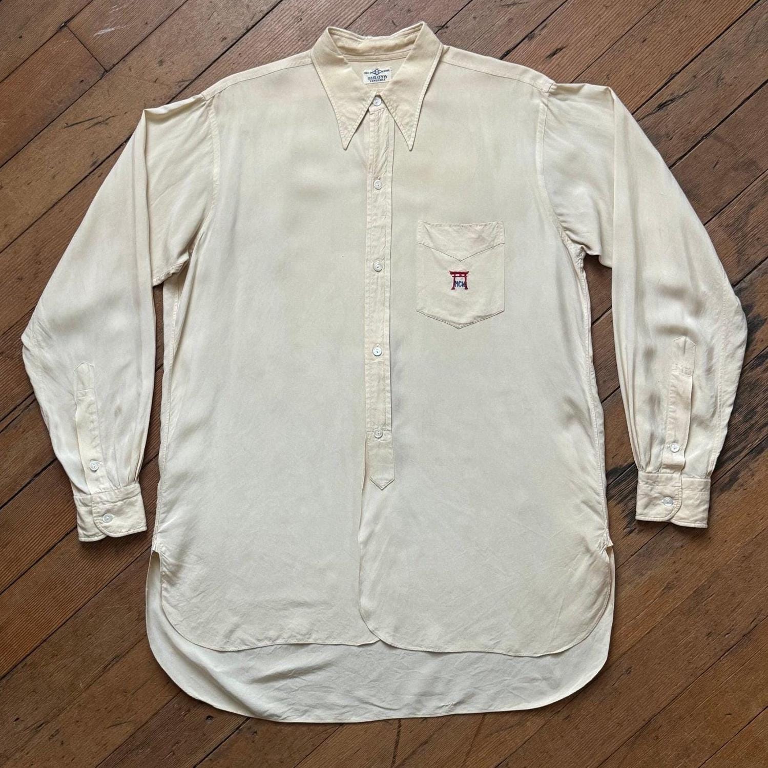 vintage 1930s silk dress shirt