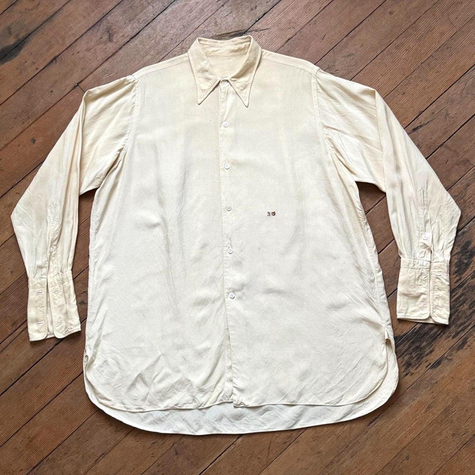 1930年代のヴィンテージシルクドレスシャツ - Etsy 日本