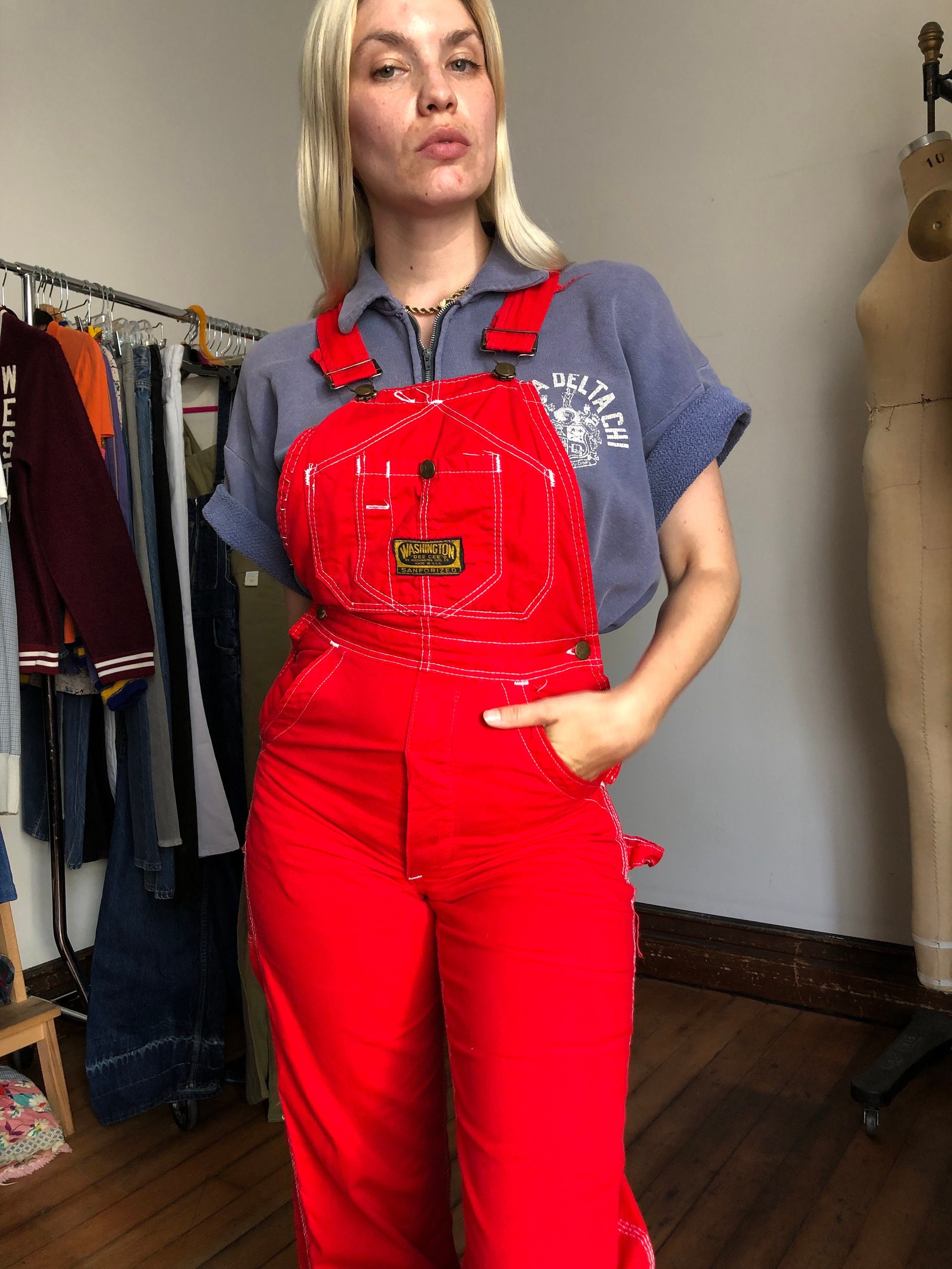 Vintage 60's 70's Washington Dee Cee Overalls Size 27x32