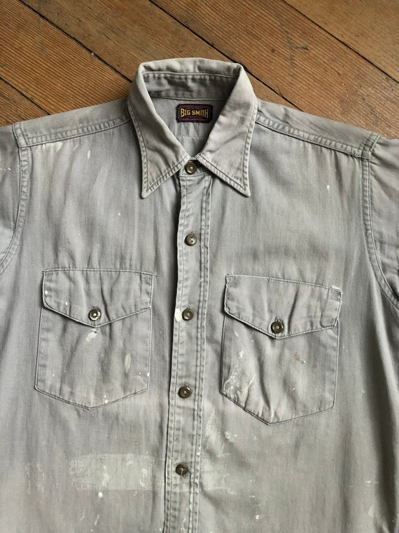 Vintage 1950s Big Smith well worn work shirt - image 4