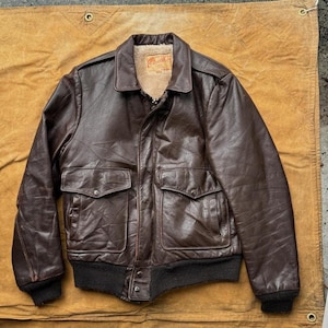 1950s〜60s single leather jacket Men's 1950s Motorcycle Leather Jacket 613 – Crush on Retro