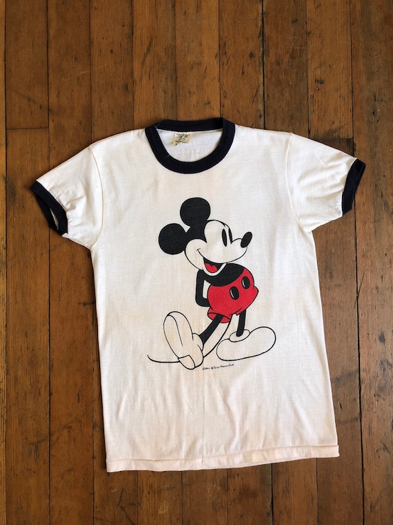 vintage 1970s Mickey Mouse ringer tee - image 1