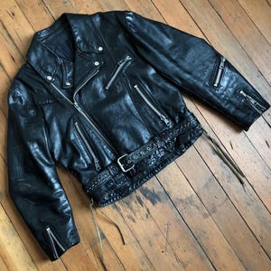 SALE // vintage 1970s leather biker jacket