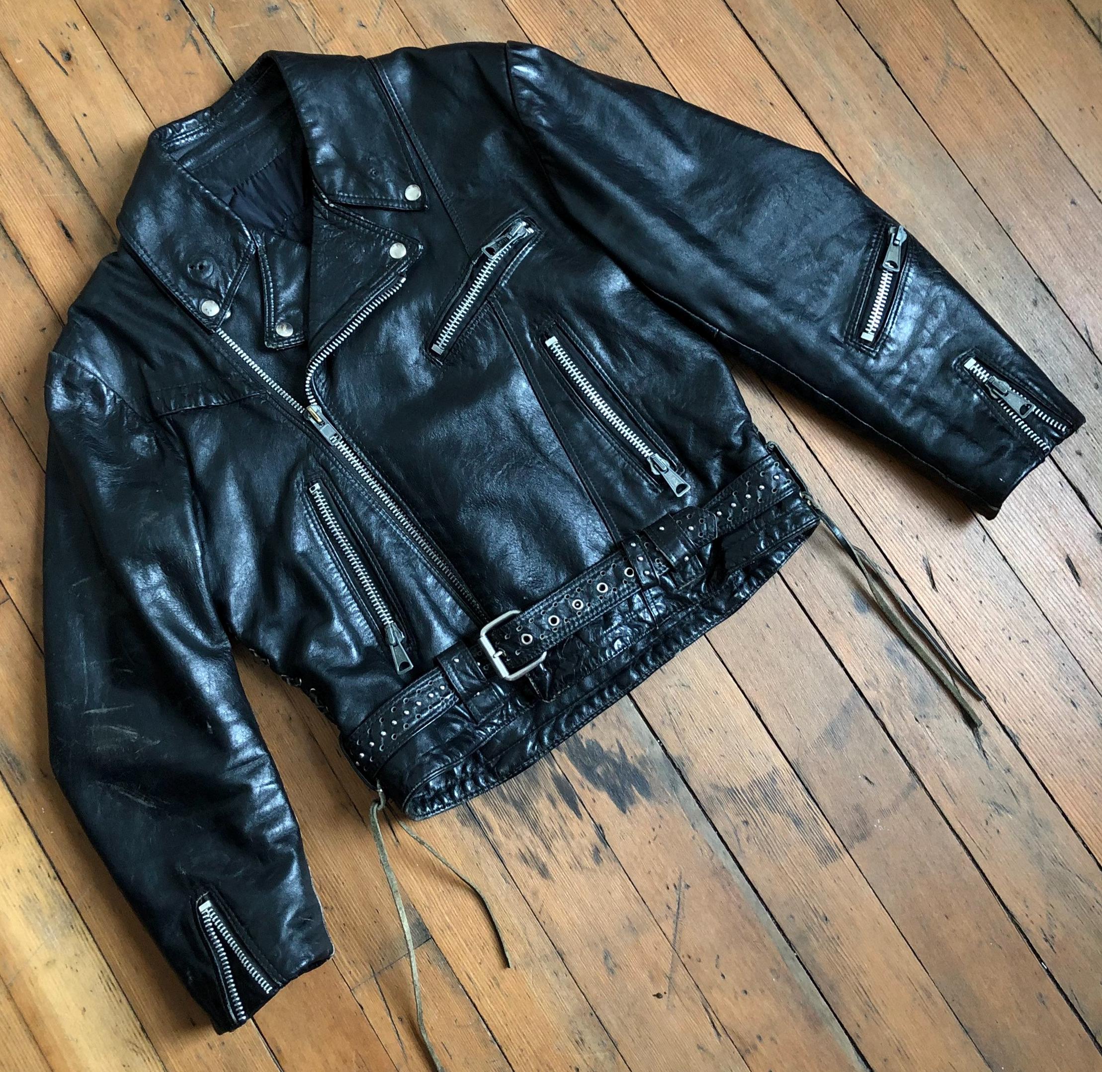 Vintage 1970s Leather Biker Jacket - Etsy Vintage 1970s Leather Biker Jacket - Etsy