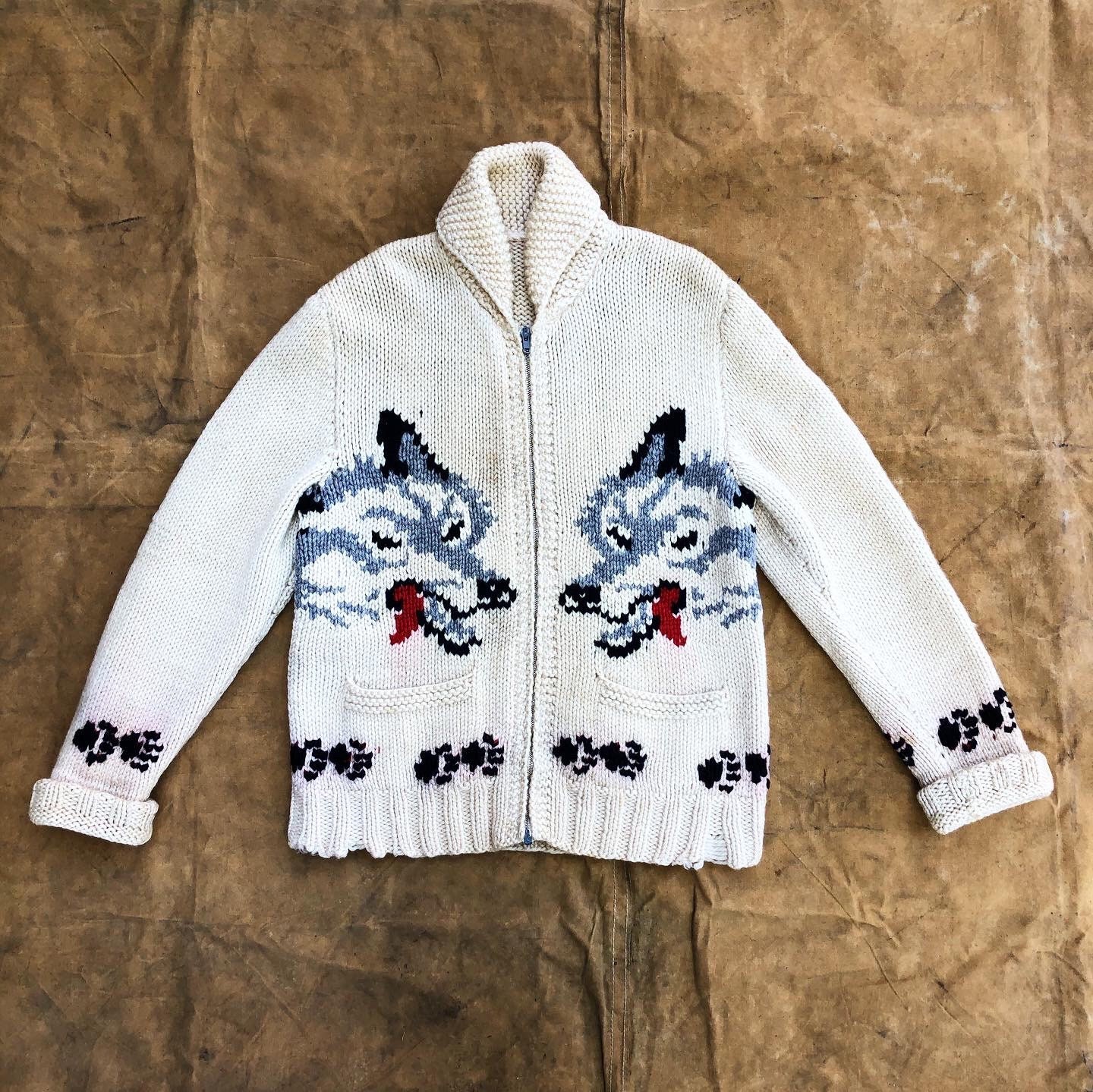 SALE // RARE 1950s Wolf Cowichan Sweater - Etsy SALE // RARE 1950s Wolf Cowichan Sweater - Etsy