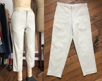 vintage 1960s cream cotton slacks pants