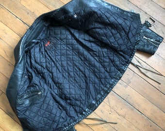 SALE // Vintage 1970s Leather Biker Jacket - Etsy