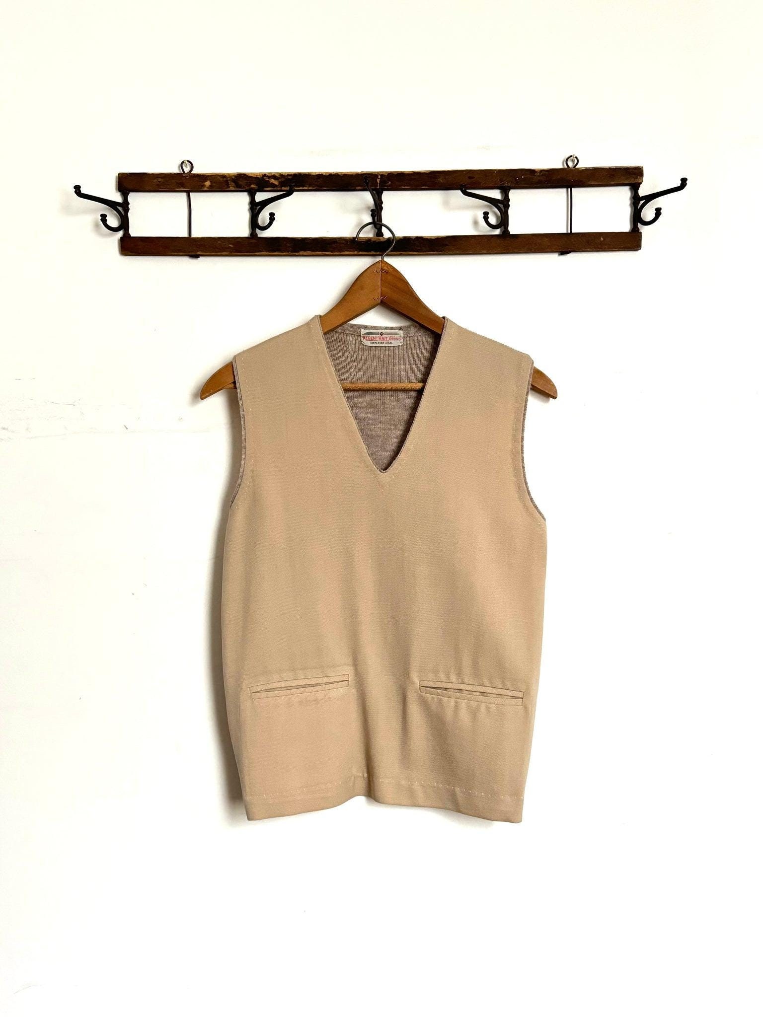 Vintage 1940s Garbardine Knit Vest