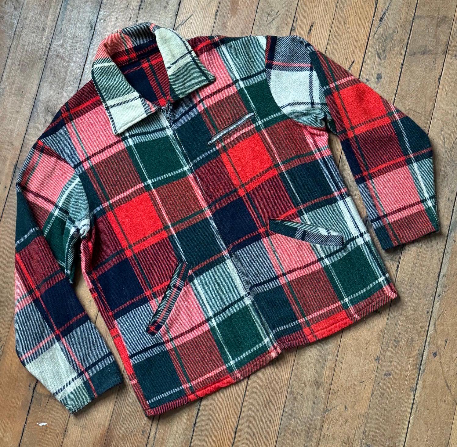 ジャケット・アウター 50s 60s Check pattern full zip jacket 1950's Zip Jacket - Etsy