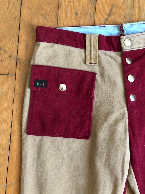 SALE vintage 1970s two tone flared bell bottom pa… - image 5