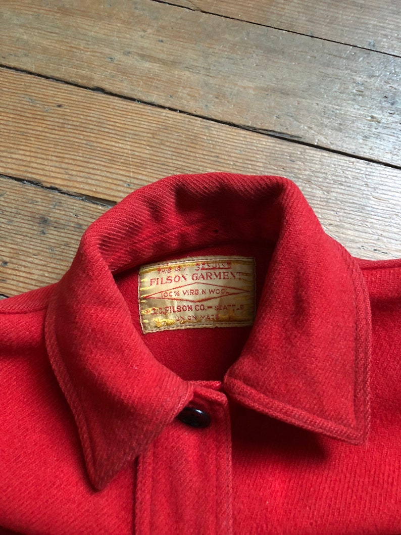 Vintage 1950s Filson Cruiser Red Wool Mackinaw Jacket - Etsy