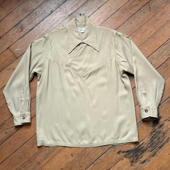 トップス 40-50s vintage rayon shirt Vintage 1950s Western Shirt Rayon Westerner By Fleetline