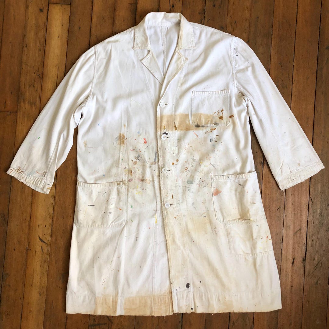 SALE // Vintage 1950s Painters Smock Shop Coat - Etsy SALE // Vintage 1950s Painters Smock Shop Coat - Etsy
