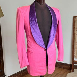 vintage 1950s PINK tuxedo jacket AS-IS