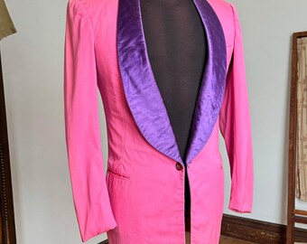 vintage 1950s PINK tuxedo jacket AS-IS