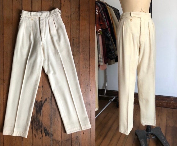 vintage 1920s 30s wool trousers pants W 29 - image 1