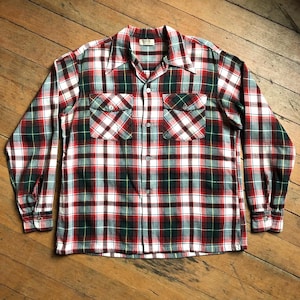 1950s Pilgrim Vintage Red/black Checker Plaid Wool Flannel