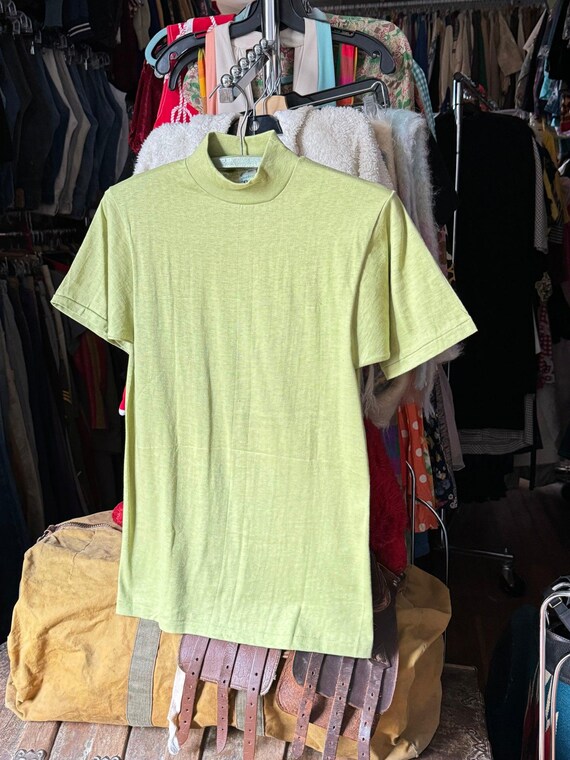 NOS Vintage 1960s Green Mock Neck T-shirt - LISTING for ONE Unless