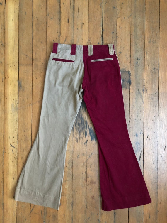 SALE vintage 1970s two tone flared bell bottom pa… - image 6