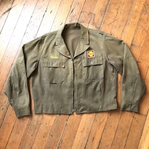 Chaqueta vintage de asistente de gasolinera Shell de los años 50, tal como está
