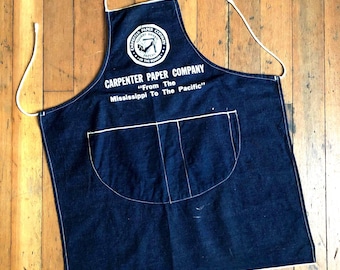 ヴィンテージエプロン、1950年代のエプロン、作業用エプロン、広告用