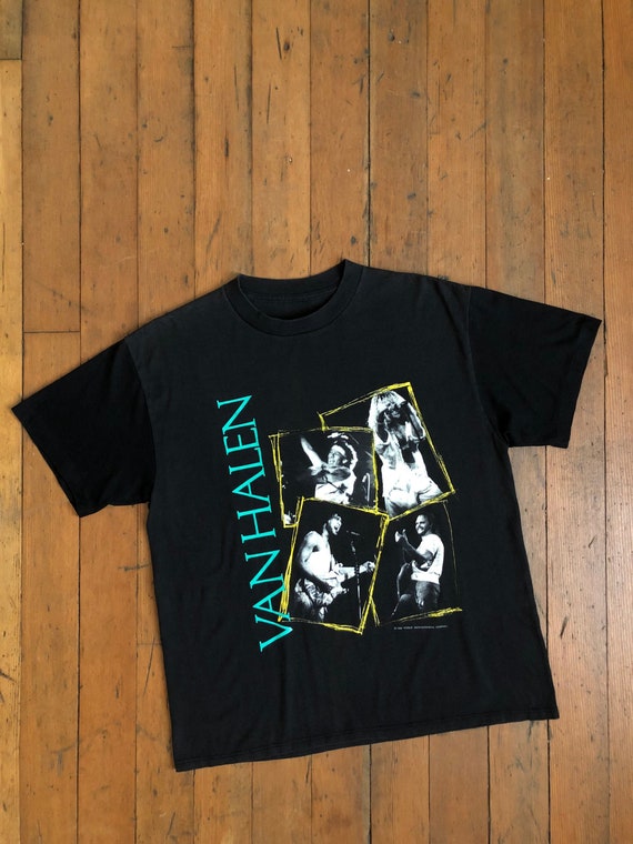 T-shirt Vintage Van Halen Sold Out Années 80 - Coton Noir Taille M, Parfait Pour Fans De Rock