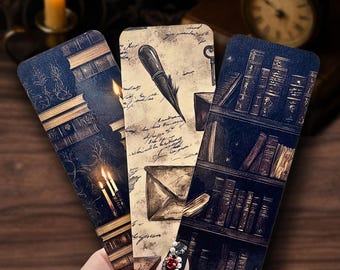 Dark Academia Bookmarks: Laminated Gothic Reader Gifts - Set of 3