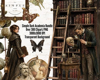 Dark Academia Clipart-bundel
