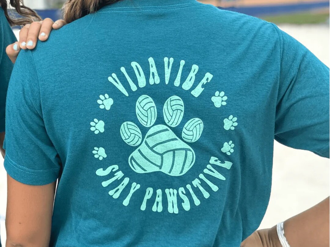 Volleyball Shirt, Stay Pawsitive Shirt, Paw Print Shirt, Animal Lovers
