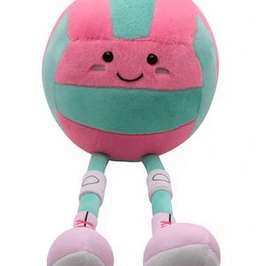 Volleyball Plushie: Pink & Teal Stuffed Toy - Sports Fan Gift