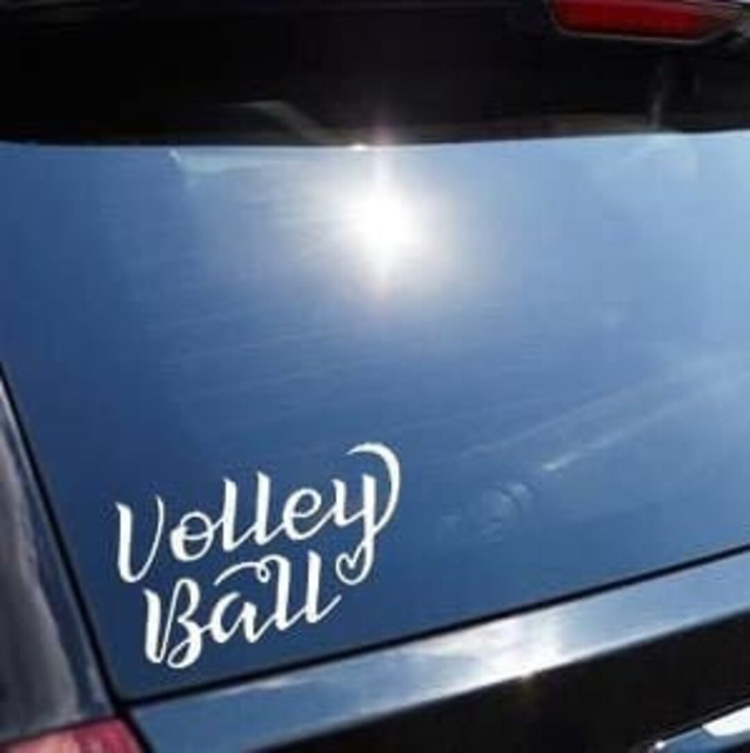 Volleyball White Decal Vinyl, Car Decal, Volleyball Car Decal, Decal