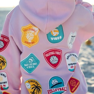 VidaVibe Volleyball Patches Sweatshirt Pink