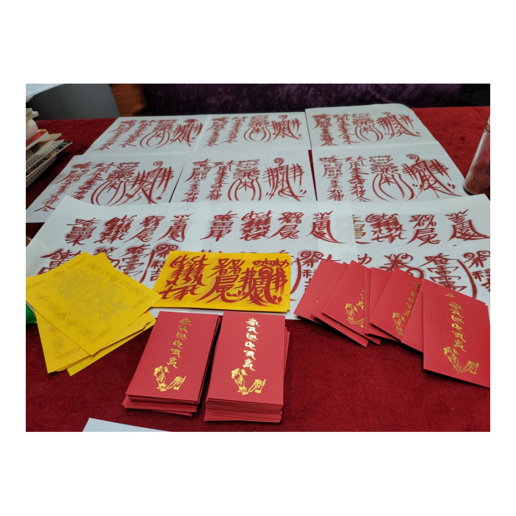 Hand-drawn Korean Talisman Set, Anti Curses Charm, Taoist Magic
