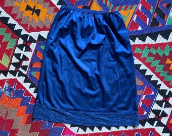 1980’s Ashley Taylor Rich Blue Skirt Slip  - medium