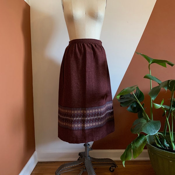 1960s Charming Wool Skirt . ILGWU .   - XS / small
