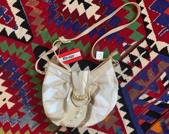 1980&#39;s Muted Patchwork Leather Bucket Bag. NWT Deadstock . Rivage