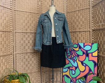 1990s Dark Wash Cotton Jean Jacket . GAP Denim . - xs / extra small