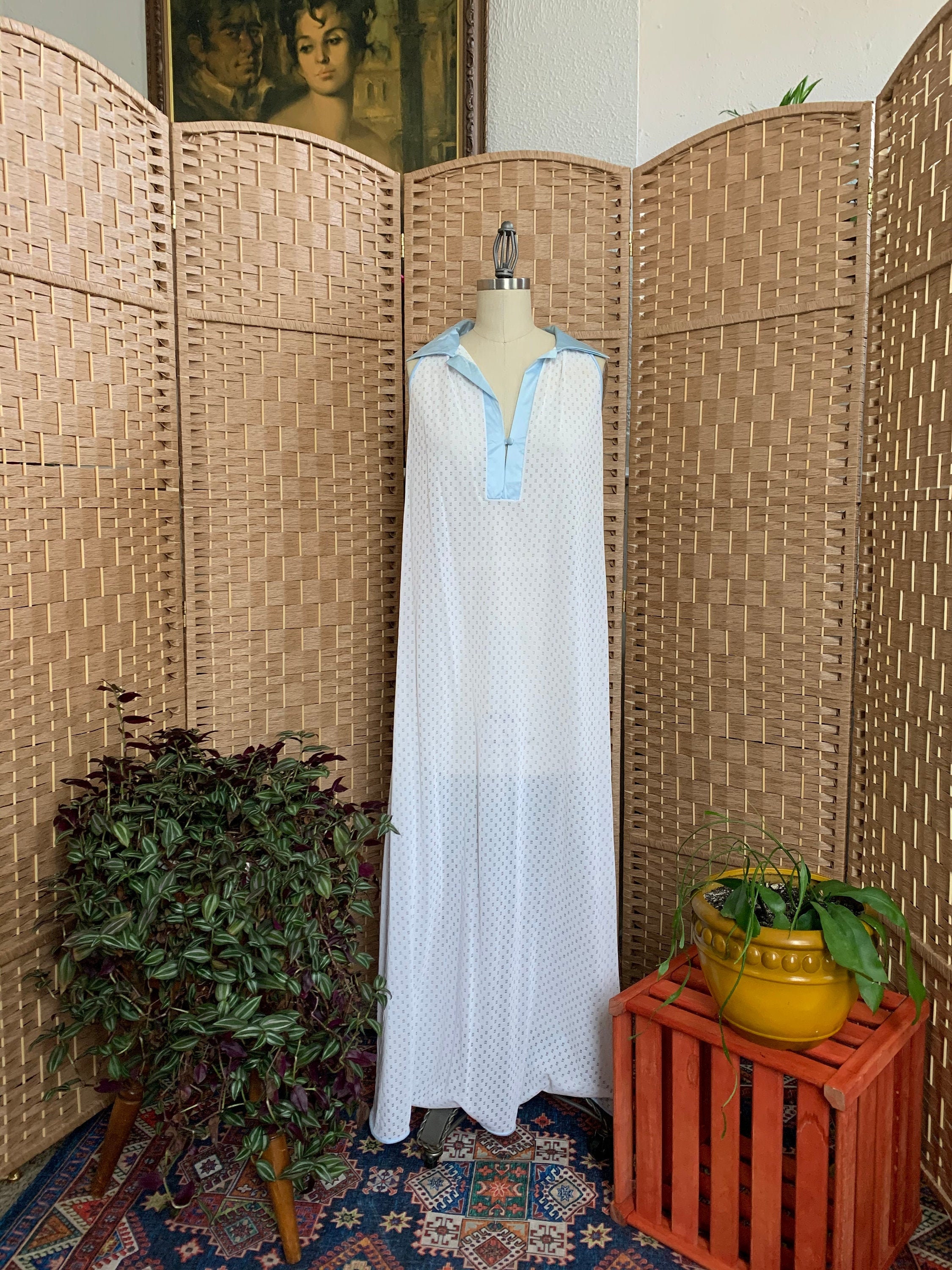 Cottage Eyelet Nightgown . Vintage Vassarette . - medium