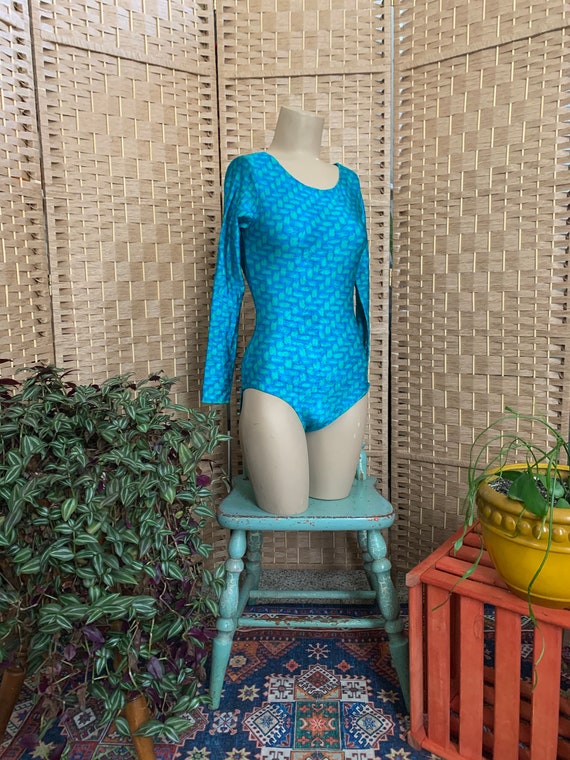 1980’s Stretch Geometric Bodysuit -  medium - image 2