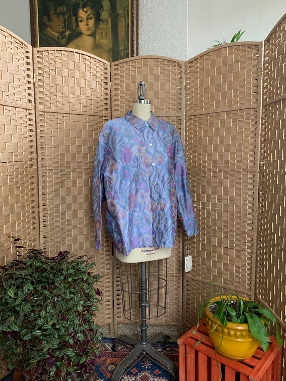Vintage Designer Oversize Silk Chore Jacket . Syl… - image 1
