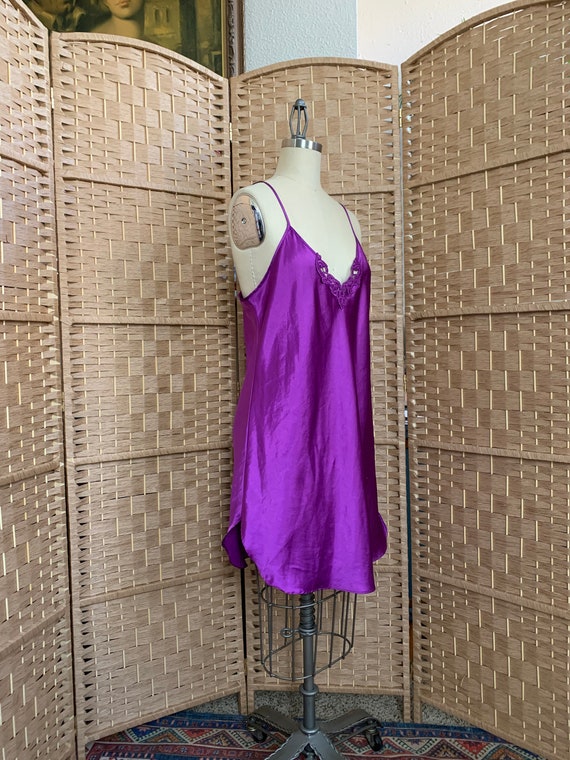 Vintage Purple Babydoll Slip . Secret Treasures .… - image 3