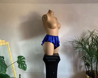 Vintage Victoria's Secret Gold Label Royal Blue Satin Tap Pants - small
