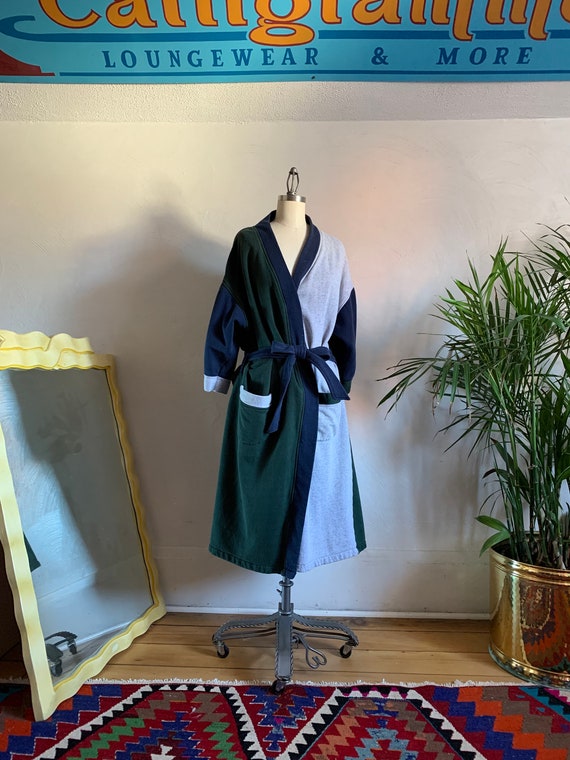 1980s Cozy Color Block Robe . Dior .- large - image 1