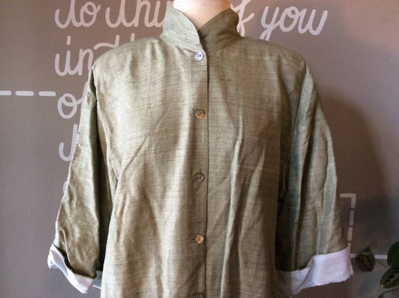 1990s Minimal Silk Tunic . Sylvia Heisel . - mediu