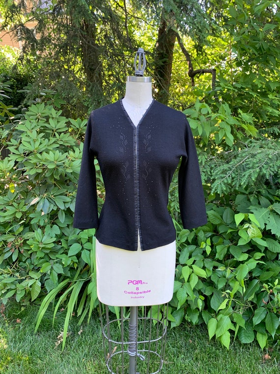 1990s Romantique Wool Cardigan . Rozae Nichols .-