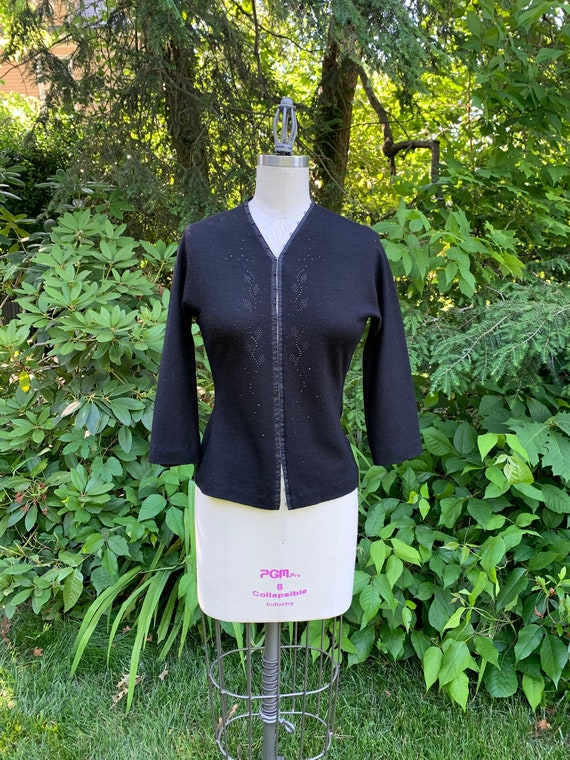 1990s Romantique Wool Cardigan . Rozae Nichols .- 